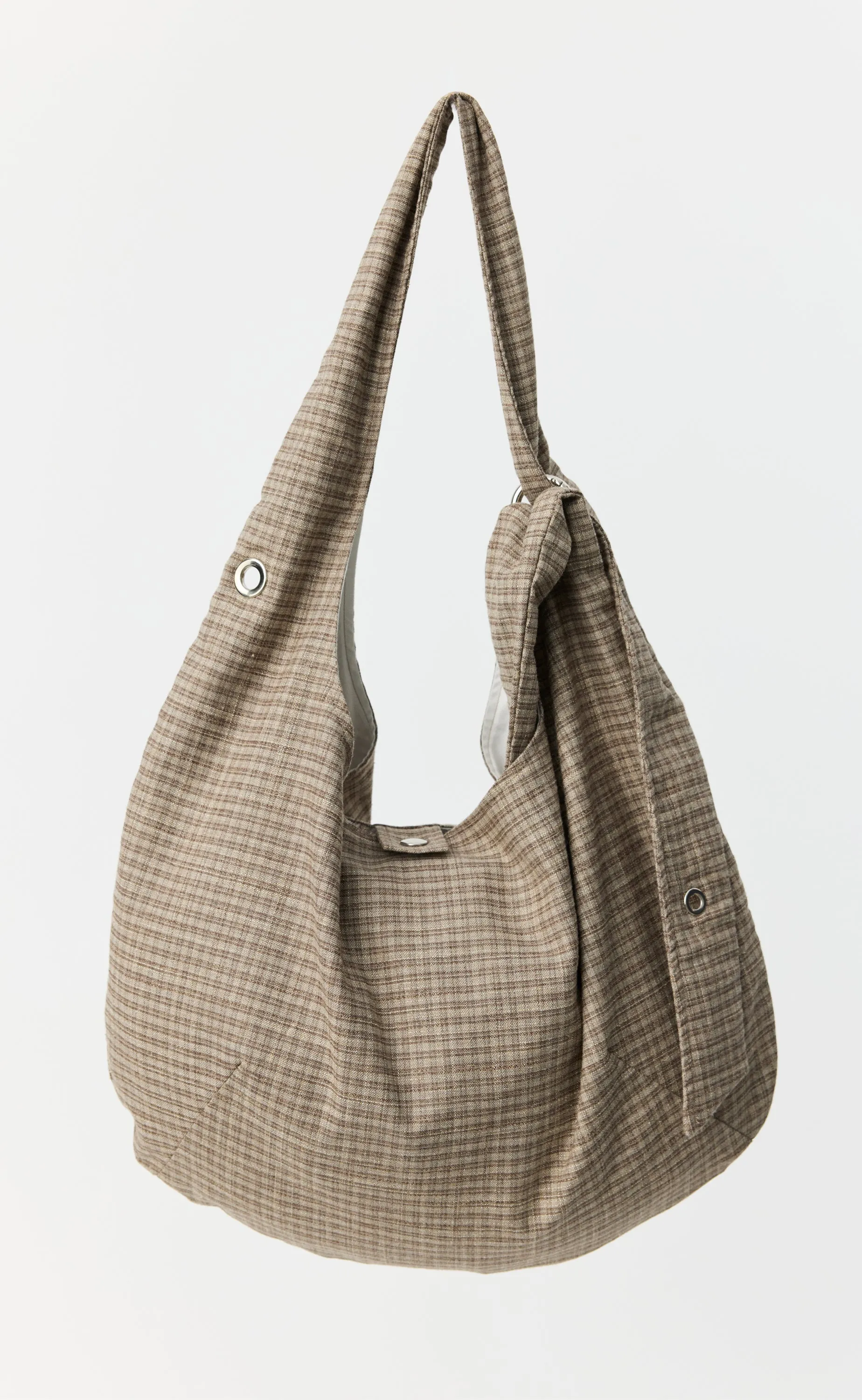 Eyelet Shoulder Bag - Worn Taupe Check sold by mfpen