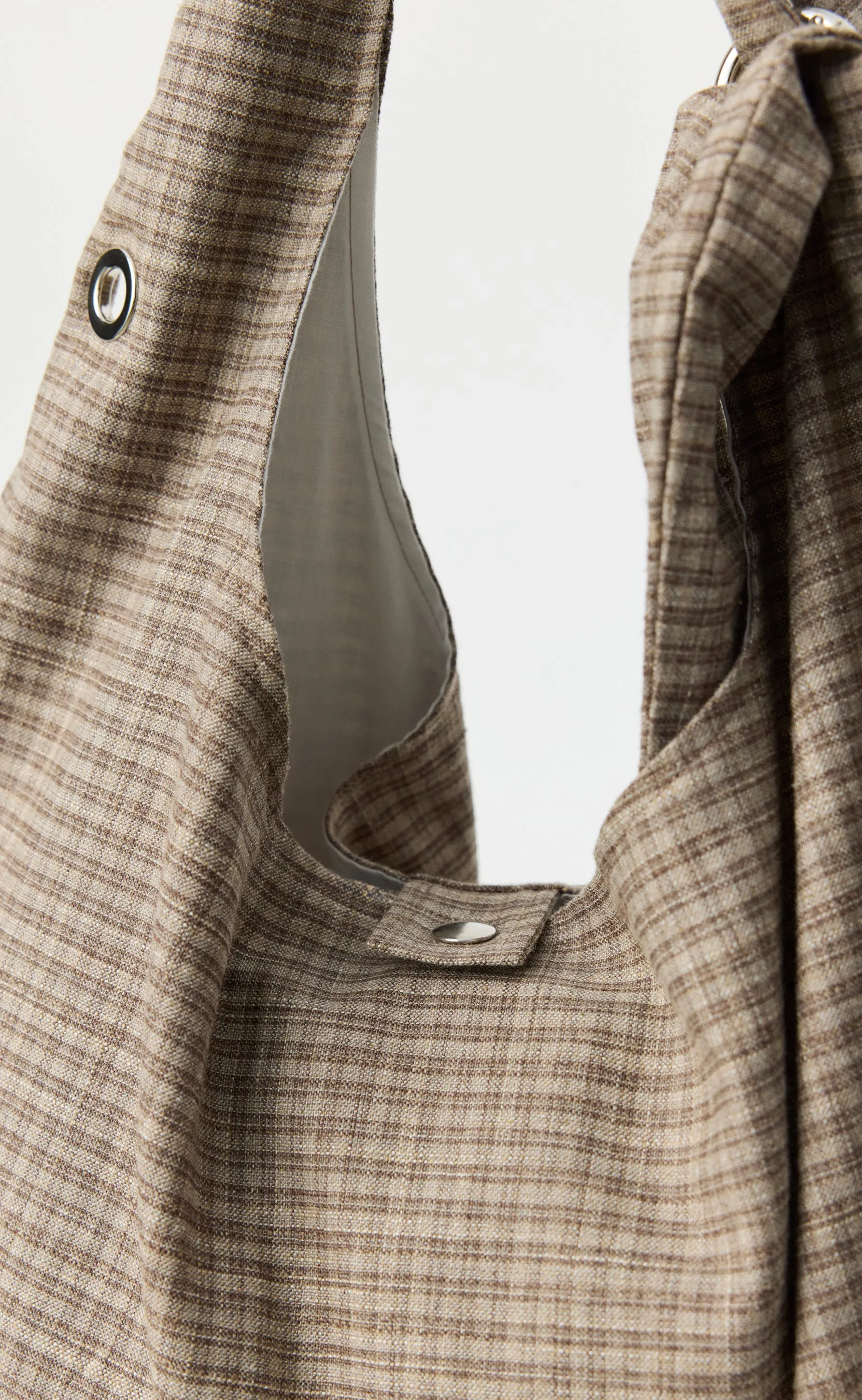 Eyelet Shoulder Bag - Worn Taupe Check sold by mfpen product image thumbnail 3