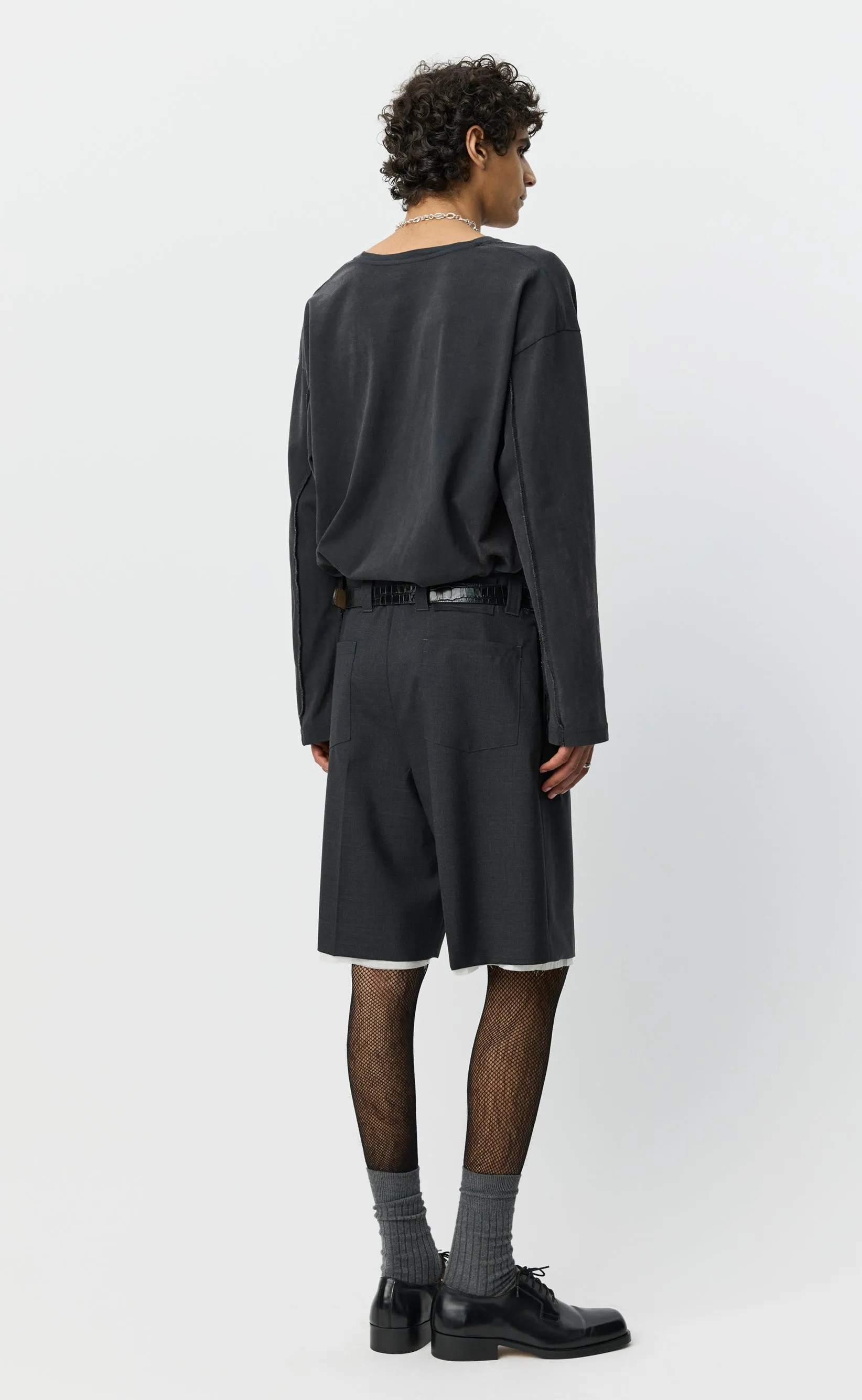 Slash Shorts - Dark Grey Tropical Wool sold by mfpen product image thumbnail 4