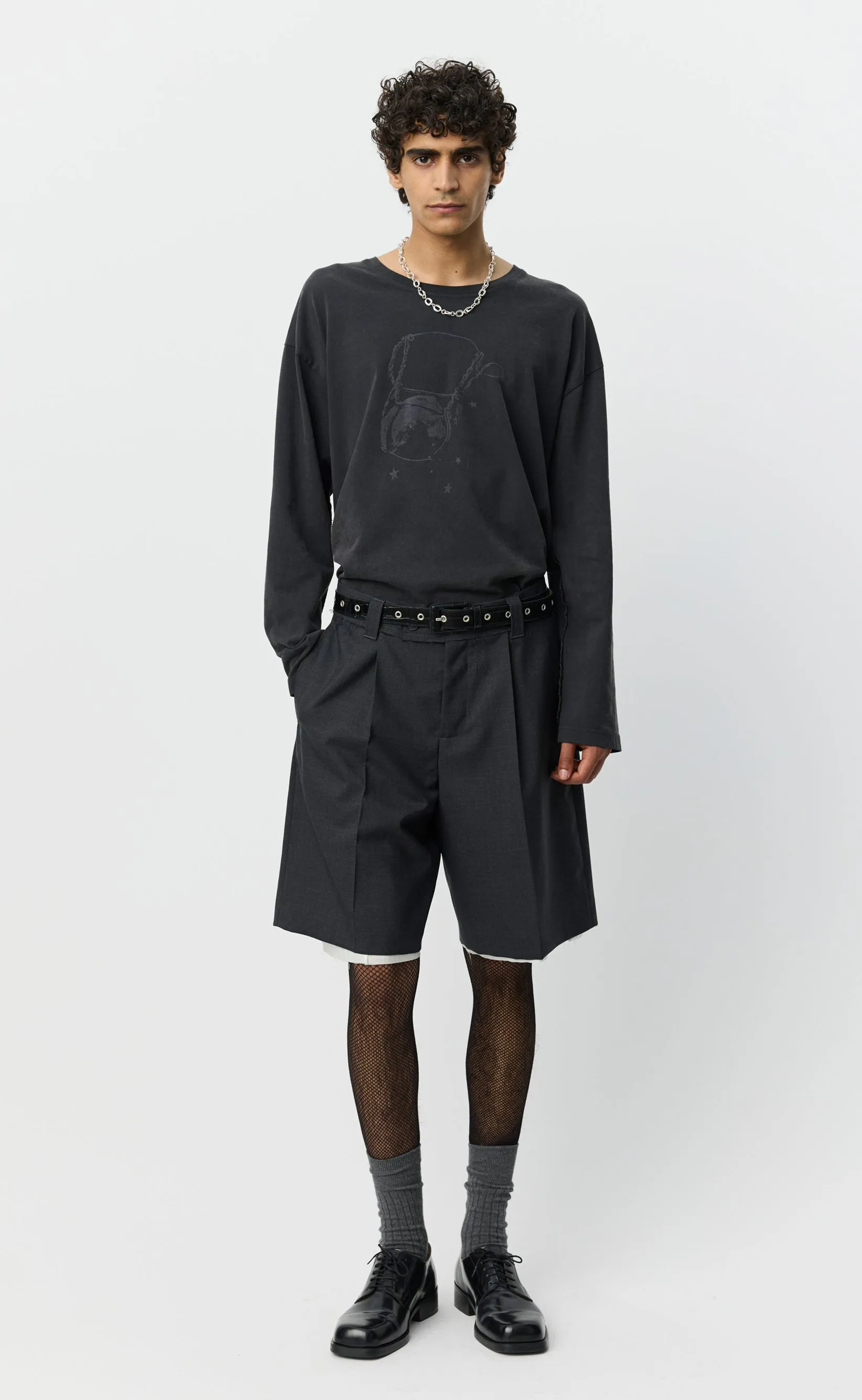 Slash Shorts - Dark Grey Tropical Wool sold by mfpen product image thumbnail 2