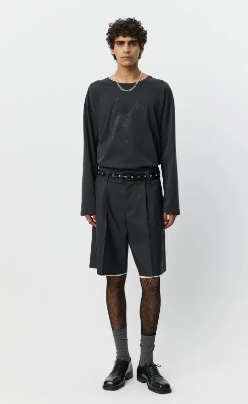Slash Shorts - Dark Grey Tropical Wool made by mfpen