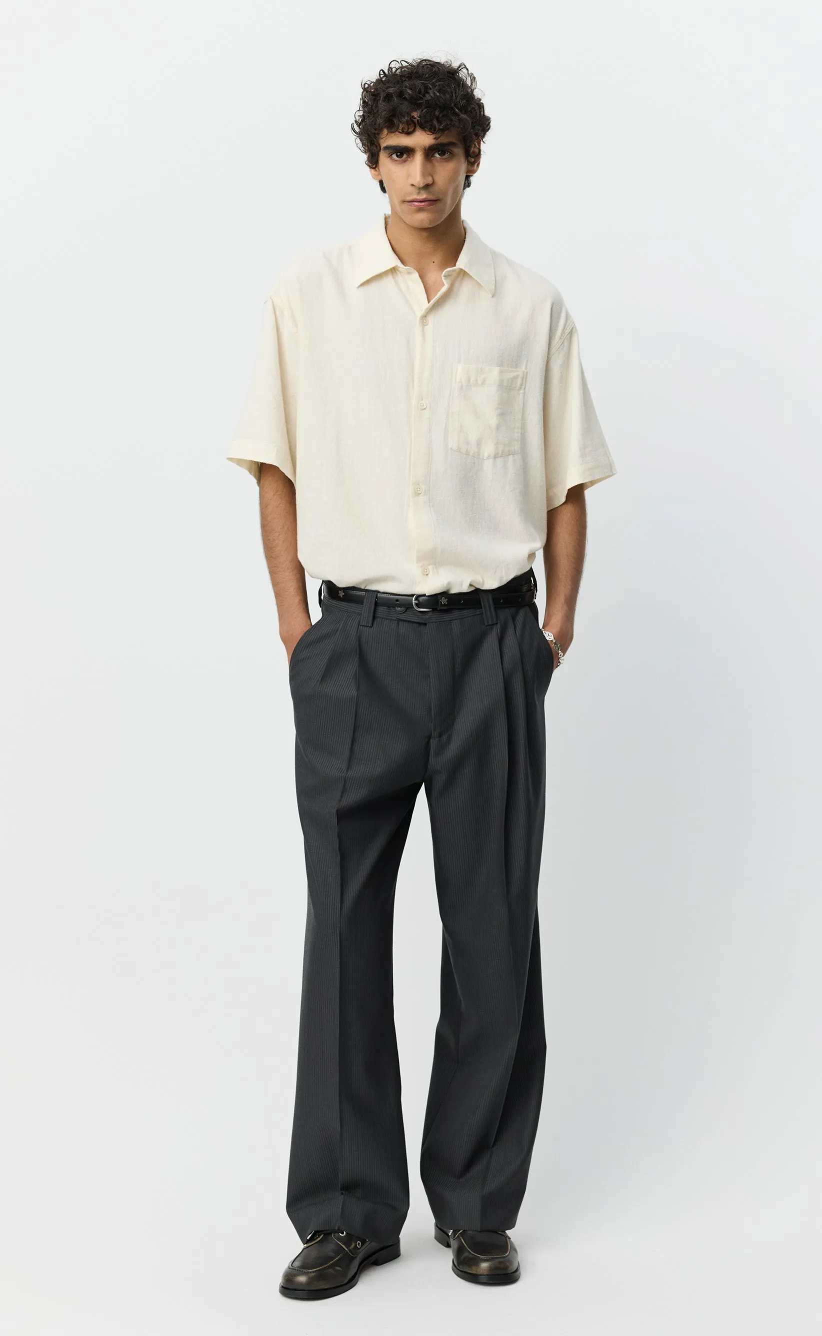 Classic Trousers - Dark Grey Stripe sold by mfpen