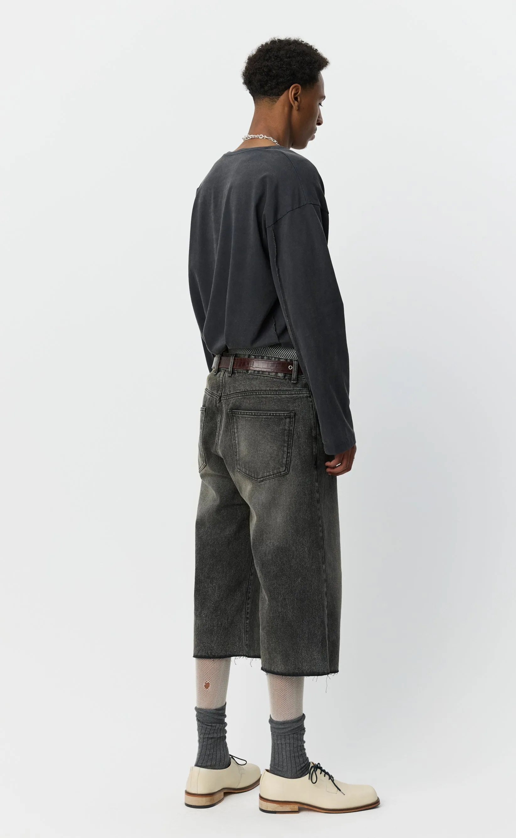 Straight Cut Capri Jeans - Stonewashed Black sold by mfpen product image thumbnail 3