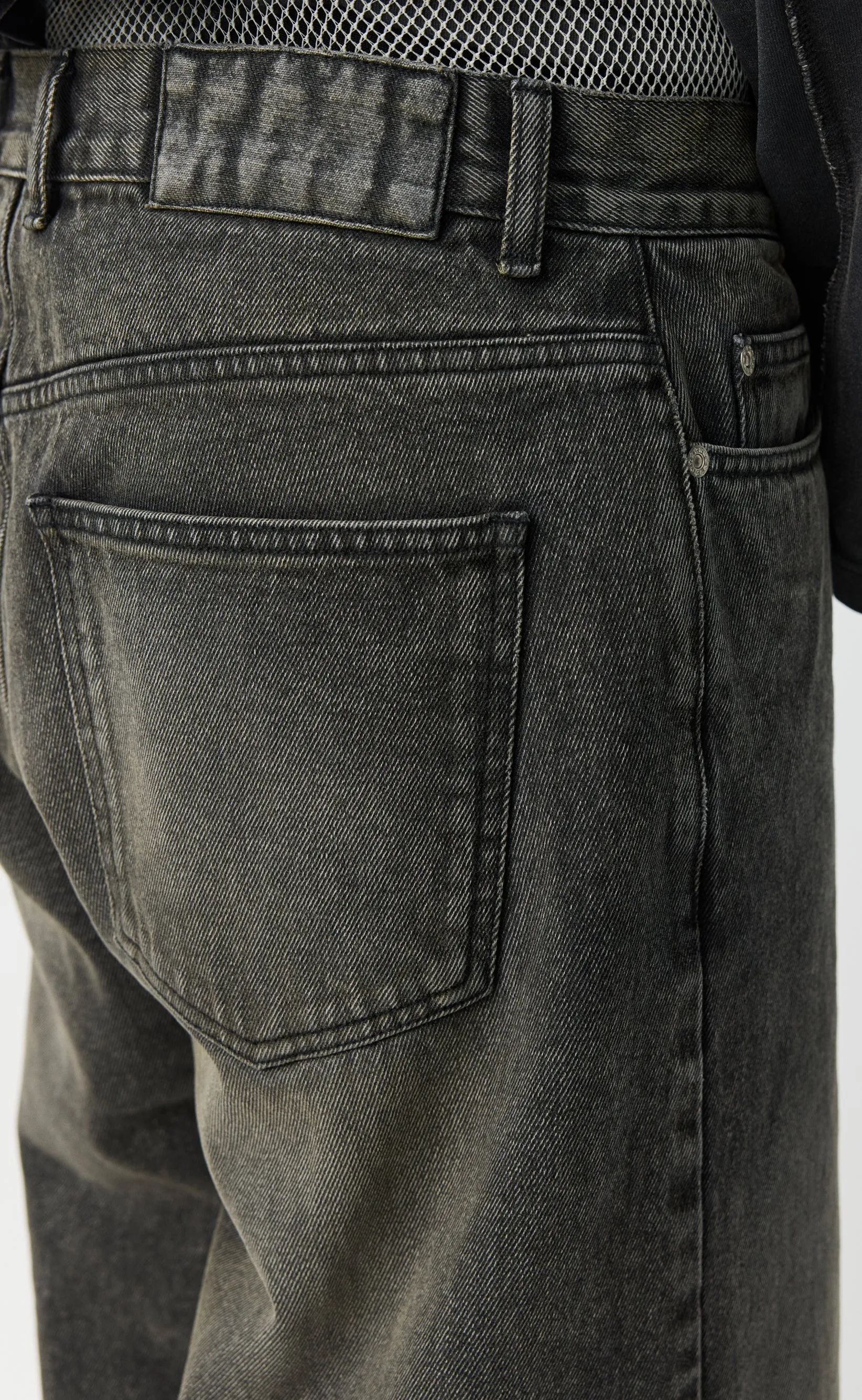 Straight Cut Capri Jeans - Stonewashed Black sold by mfpen product image thumbnail 4