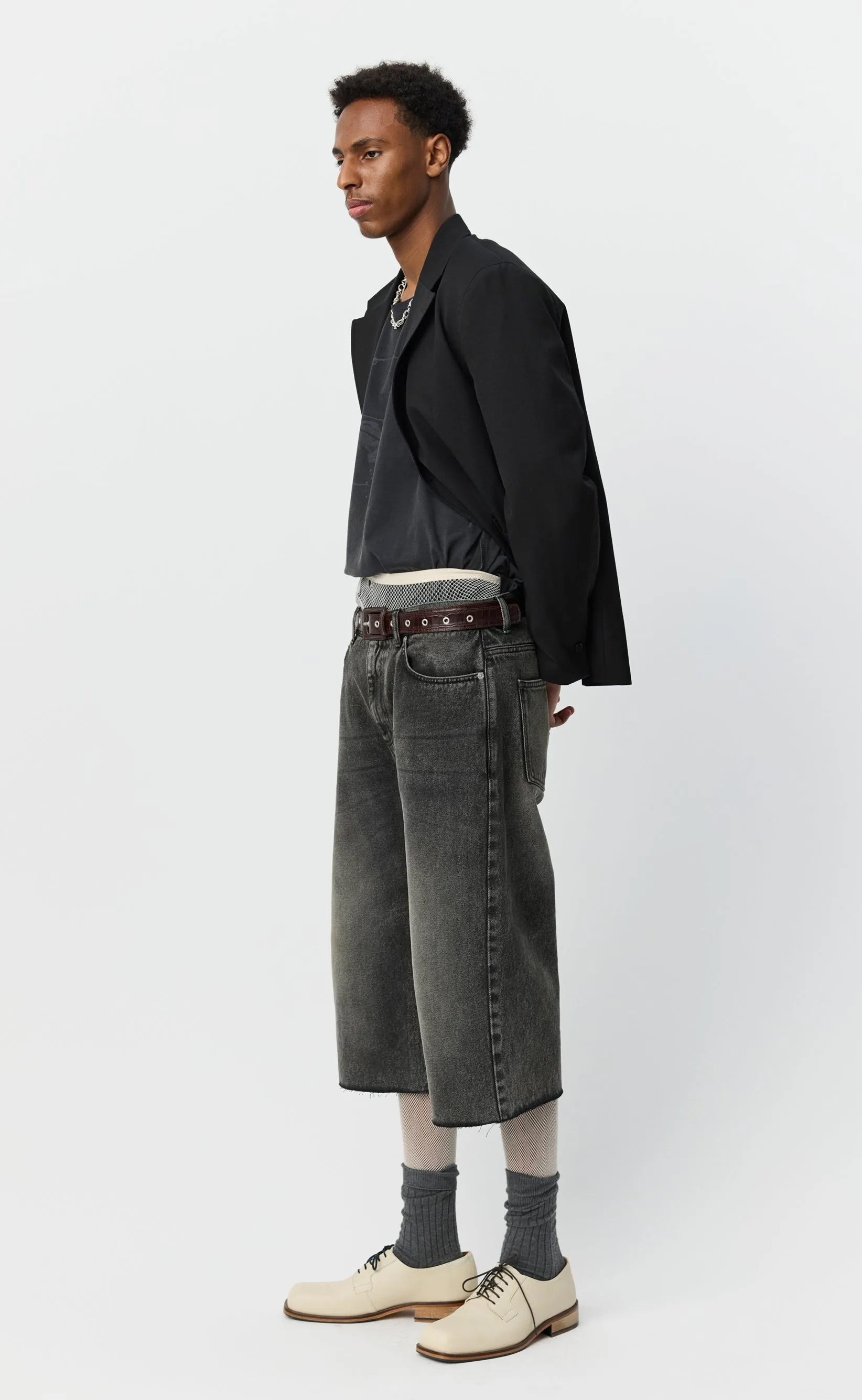 Straight Cut Capri Jeans - Stonewashed Black sold by mfpen product image thumbnail 2