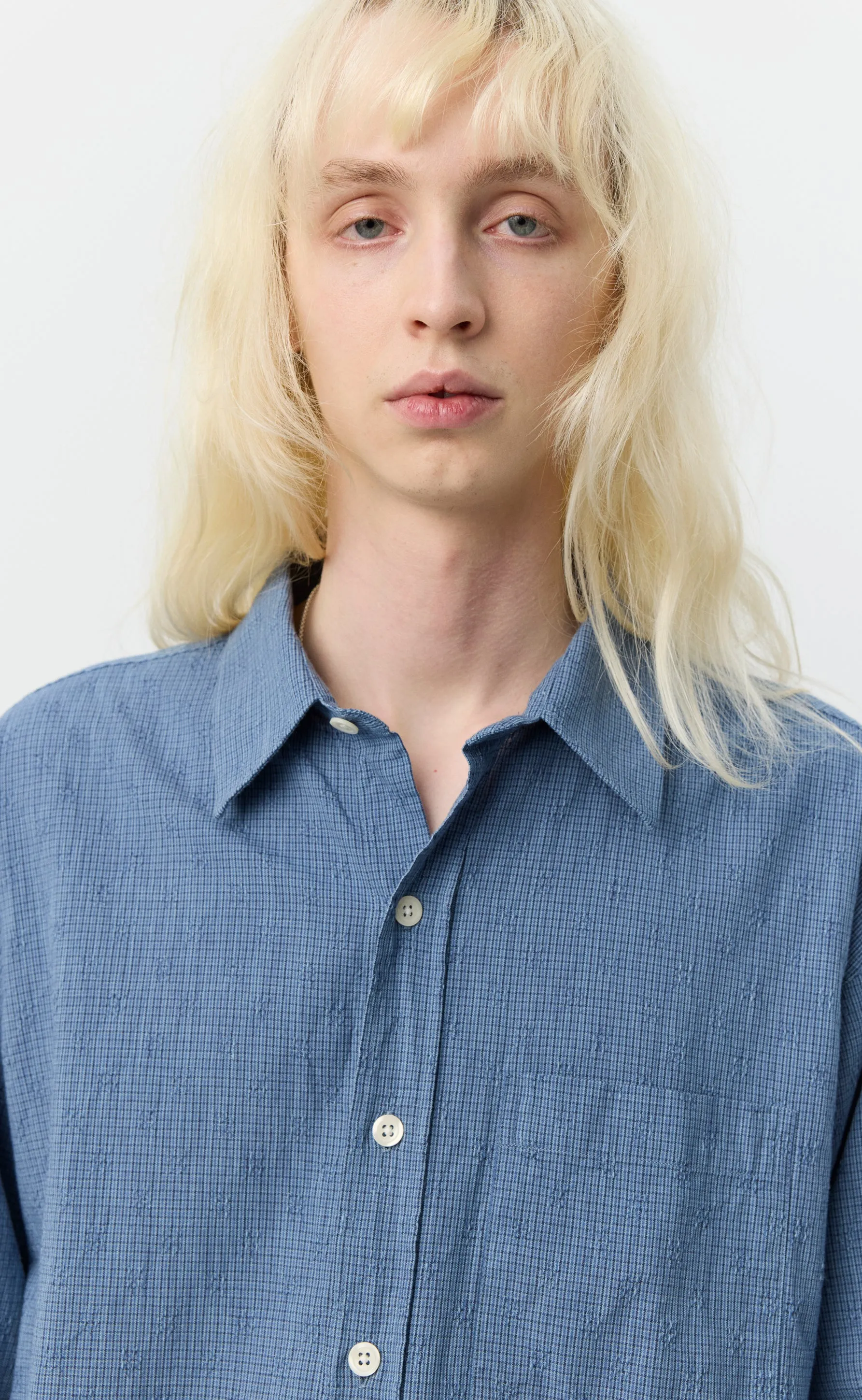 Executive Shirt - Blue Mini Check sold by mfpen product image thumbnail 5
