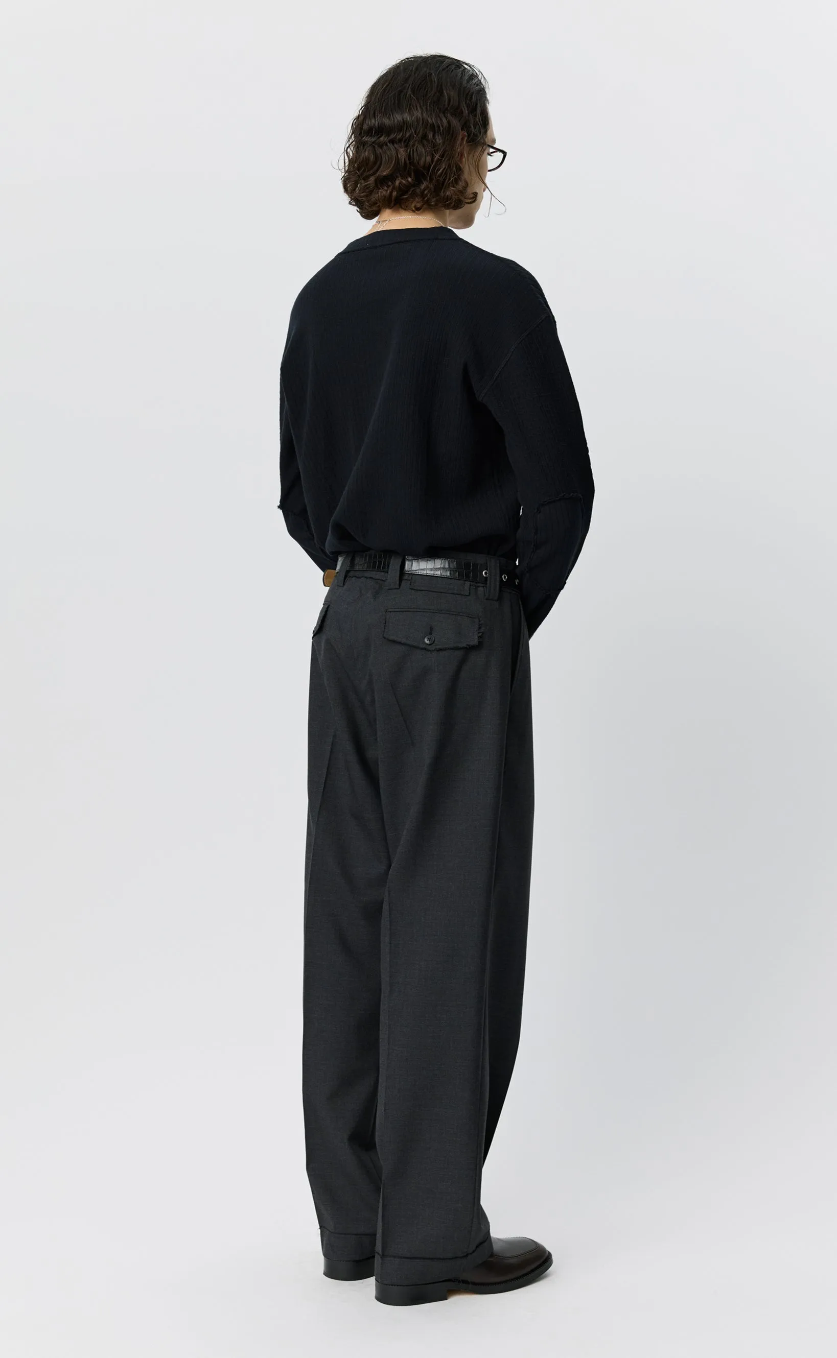 Patch Trousers - Dark Grey Dry Wool sold by mfpen product image thumbnail 4
