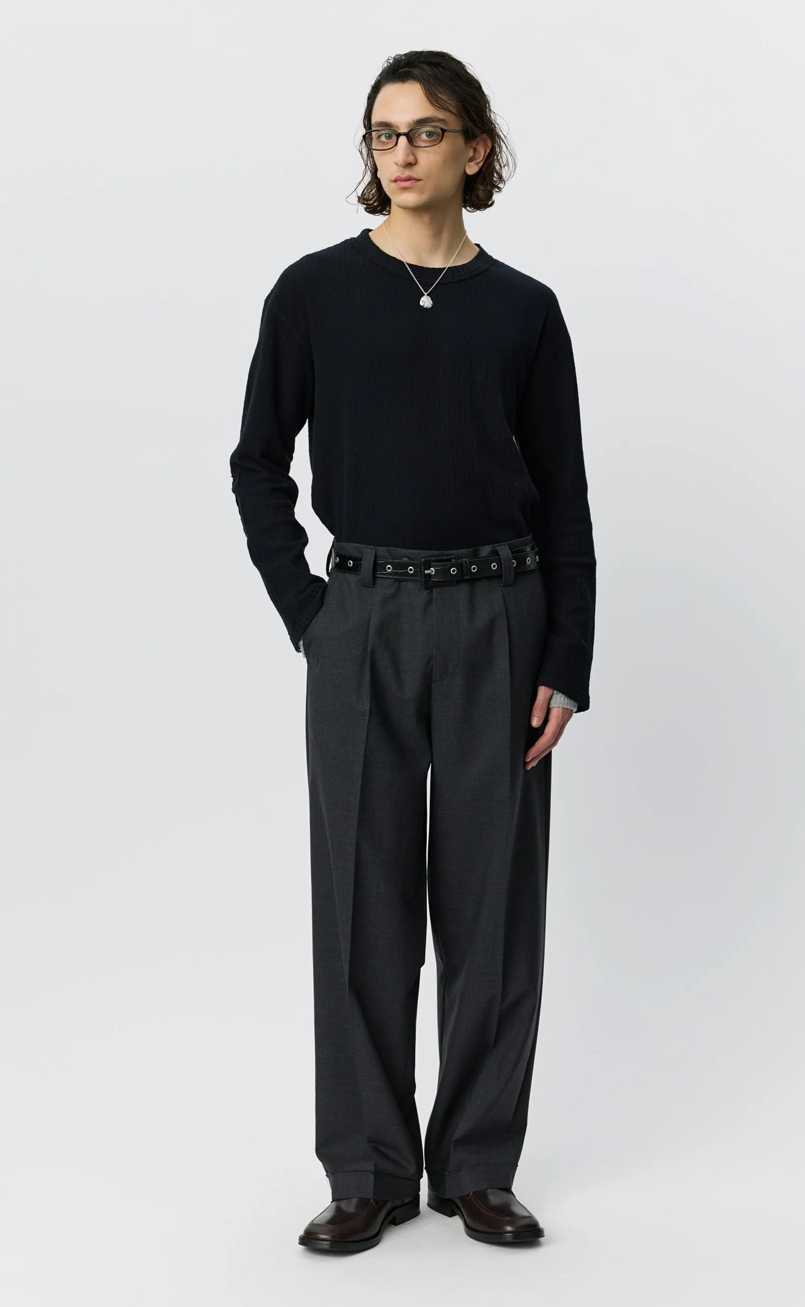 Patch Trousers - Dark Grey Dry Wool sold by mfpen product image thumbnail 2
