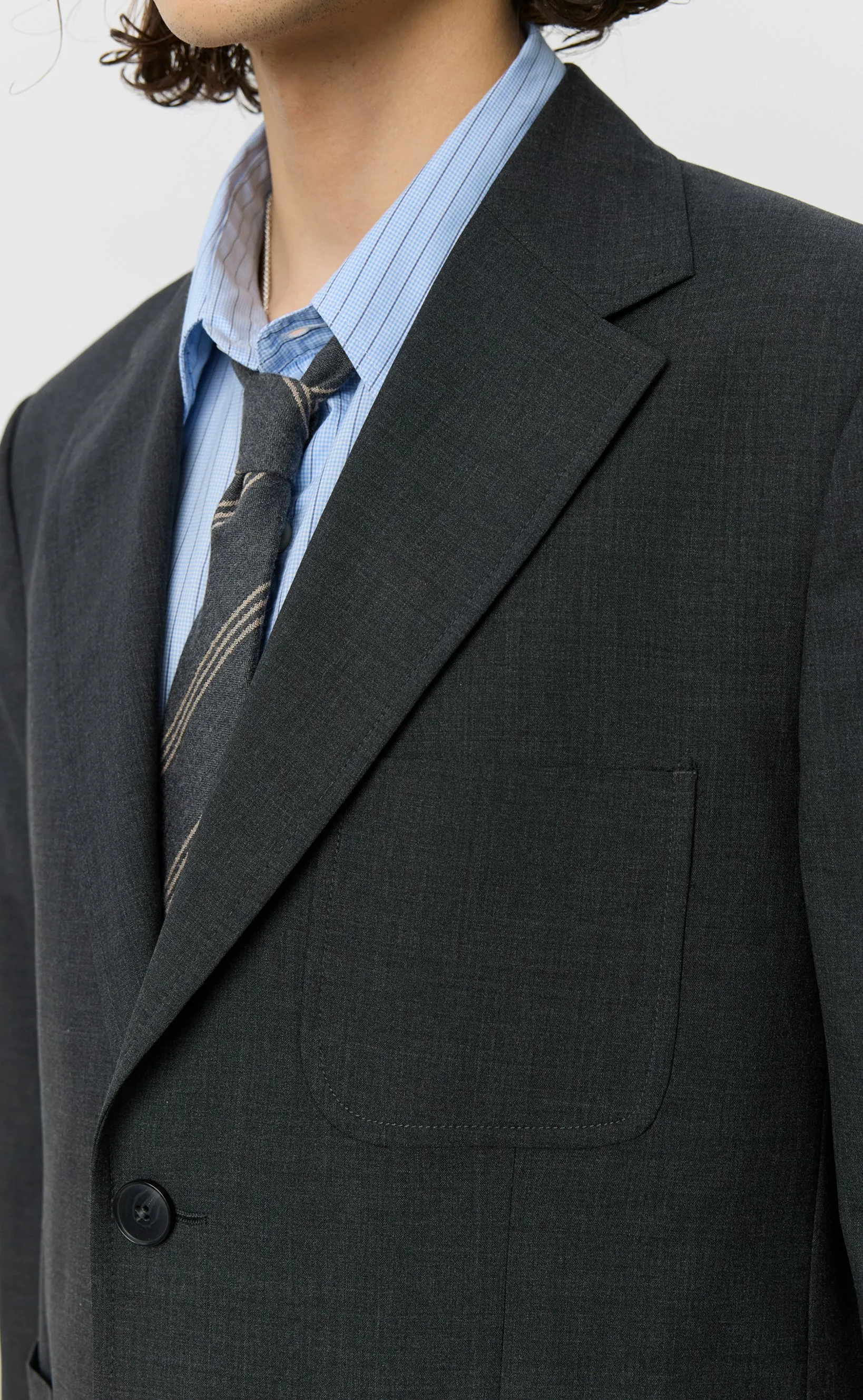 Patch Pocket Blazer - Dark Grey Dry Wool sold by mfpen product image thumbnail 5