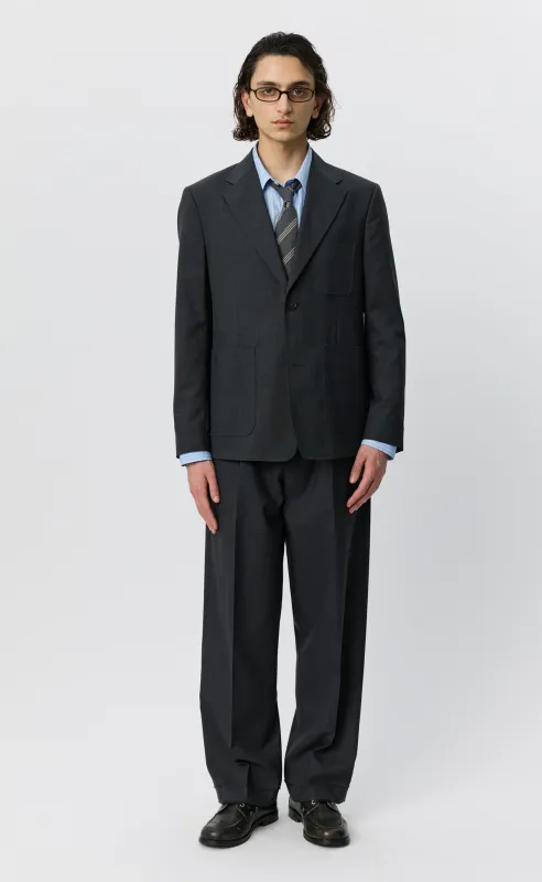 Patch Pocket Blazer - Dark Grey Dry Wool made by mfpen