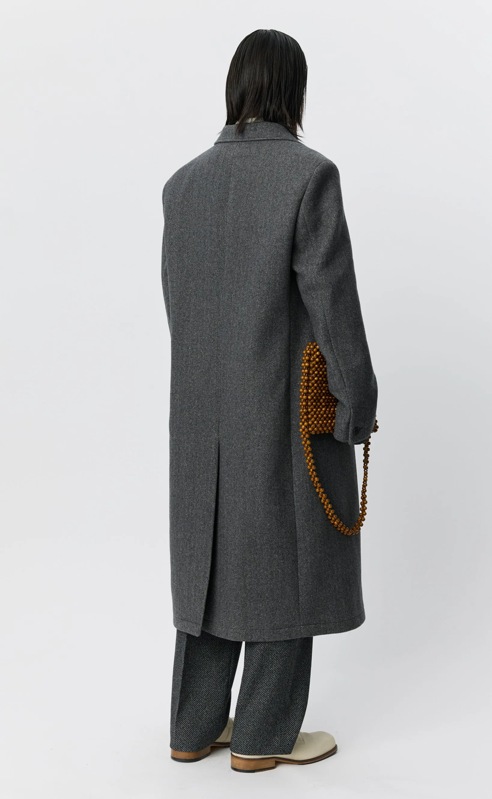 Conference Coat - Grey Herringbone Recycled Wool sold by mfpen product image thumbnail 5