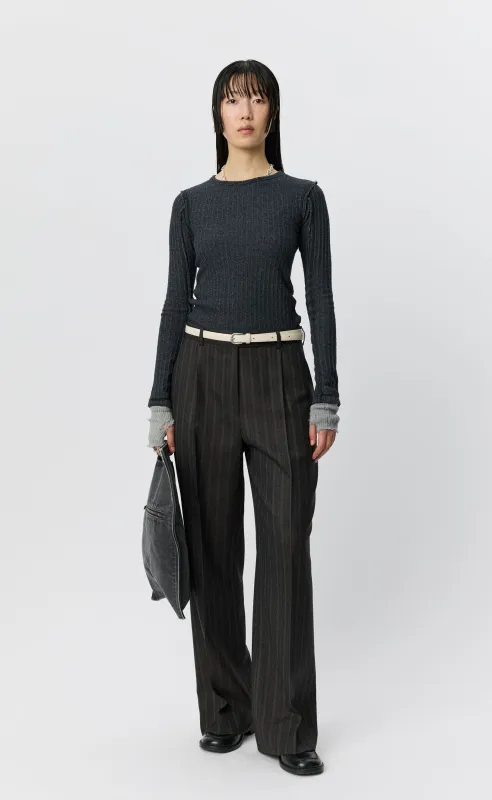 Primary Trouser - Dark Brown Archive Stripe made by mfpen
