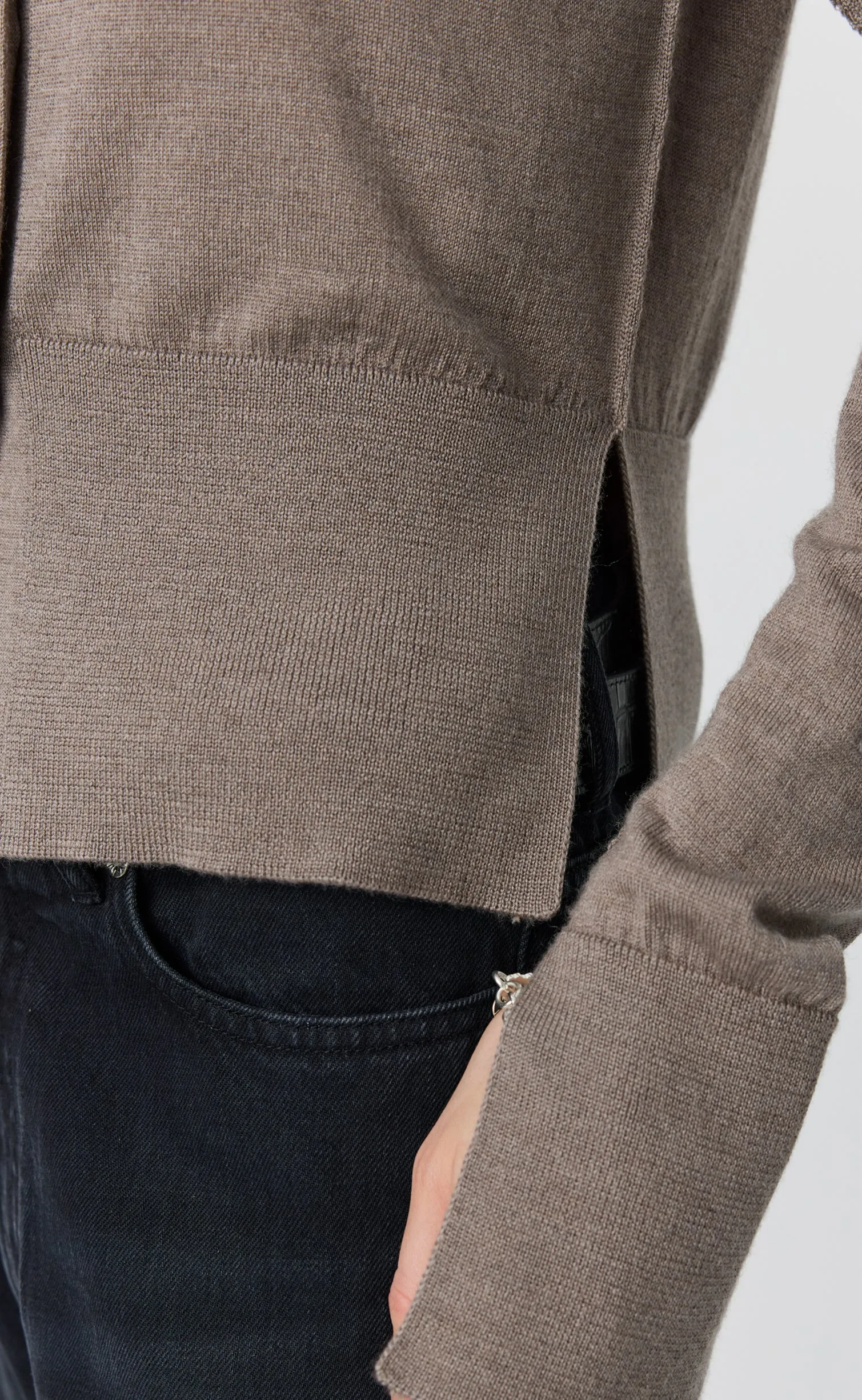 Appointment Cardigan - Taupe Silk Wool sold by mfpen product image thumbnail 4