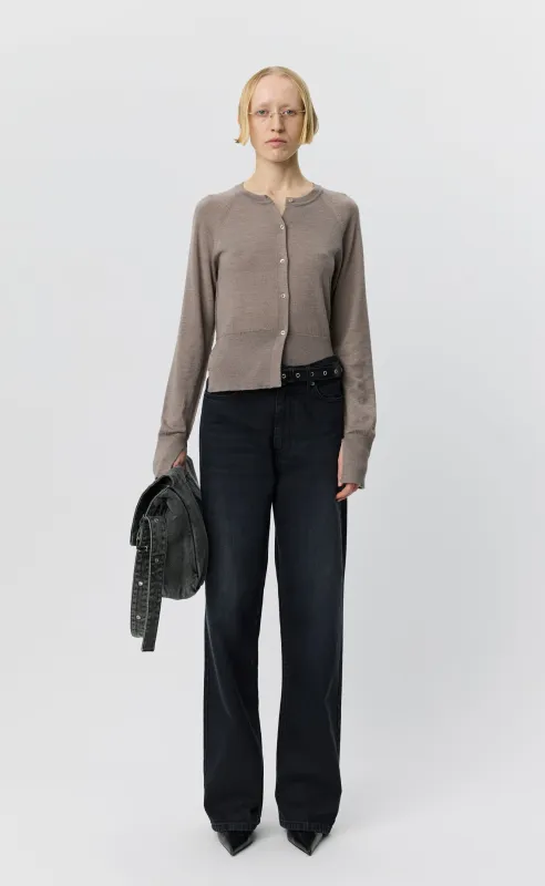 Appointment Cardigan - Taupe Silk Wool made by mfpen
