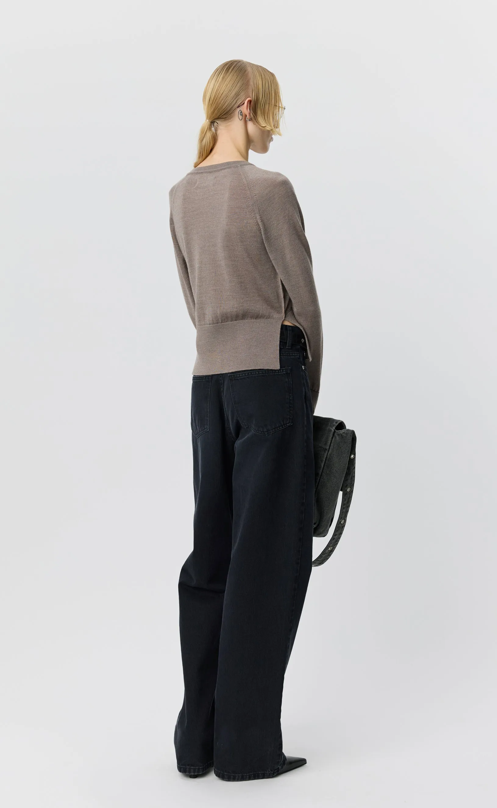 Appointment Cardigan - Taupe Silk Wool sold by mfpen product image thumbnail 3