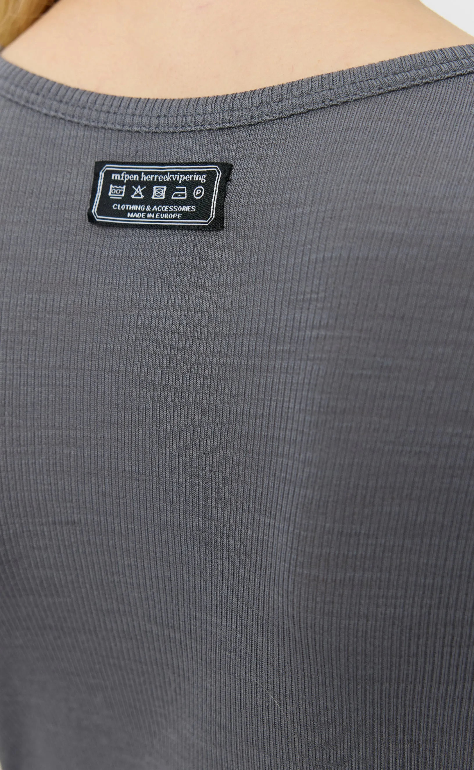Drop Shoulder Tank - Lead Grey Rib sold by mfpen product image thumbnail 4