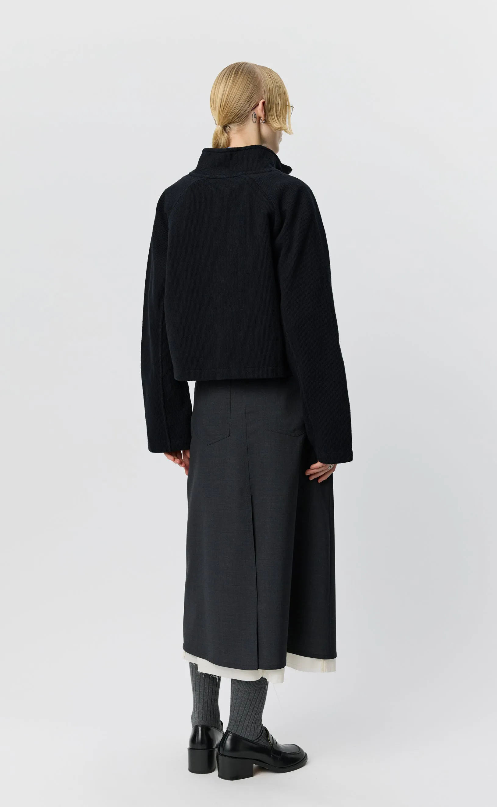 Cropped Leisure Zip Up - Black sold by mfpen product image thumbnail 3