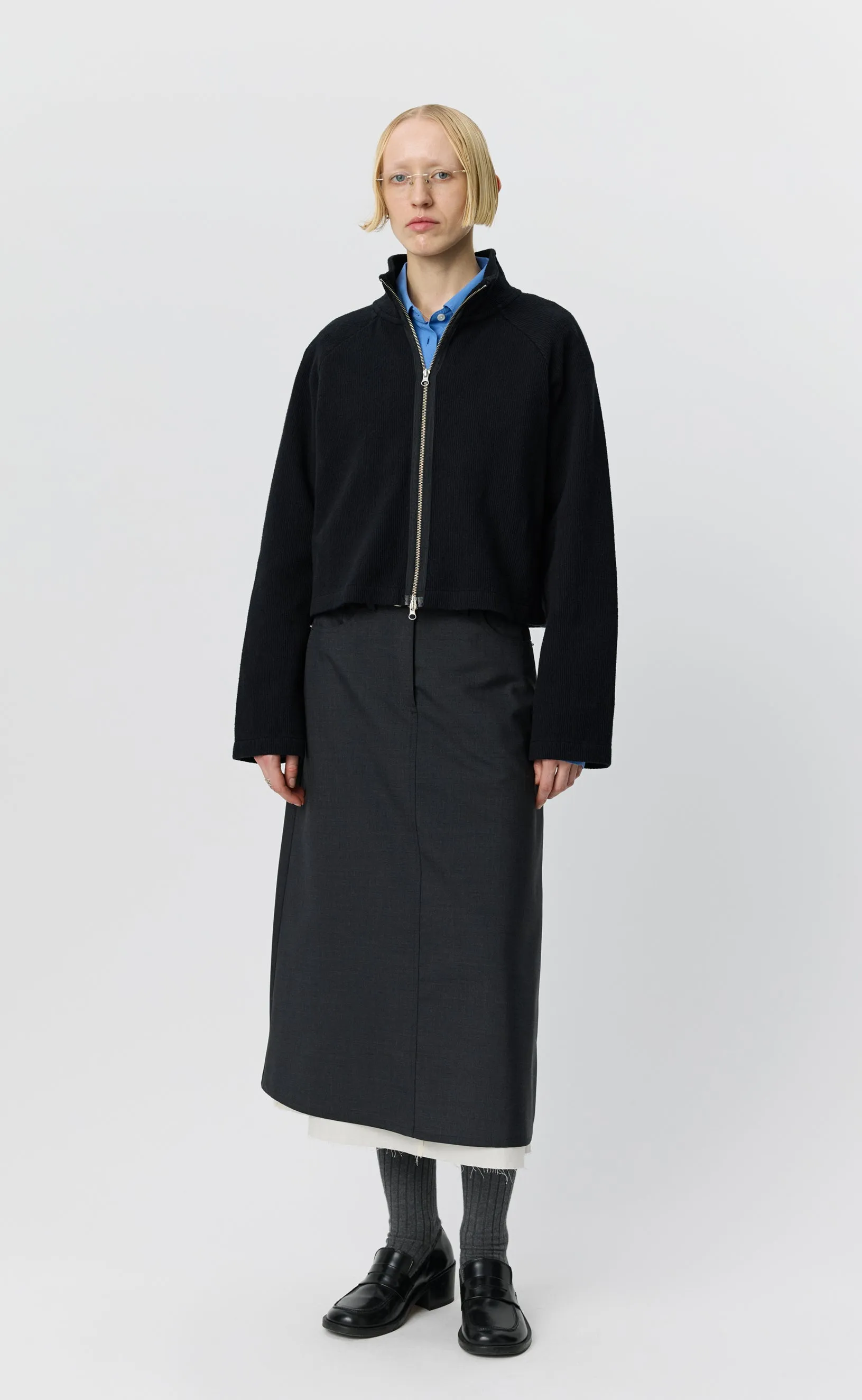 Cropped Leisure Zip Up - Black sold by mfpen product image thumbnail 4