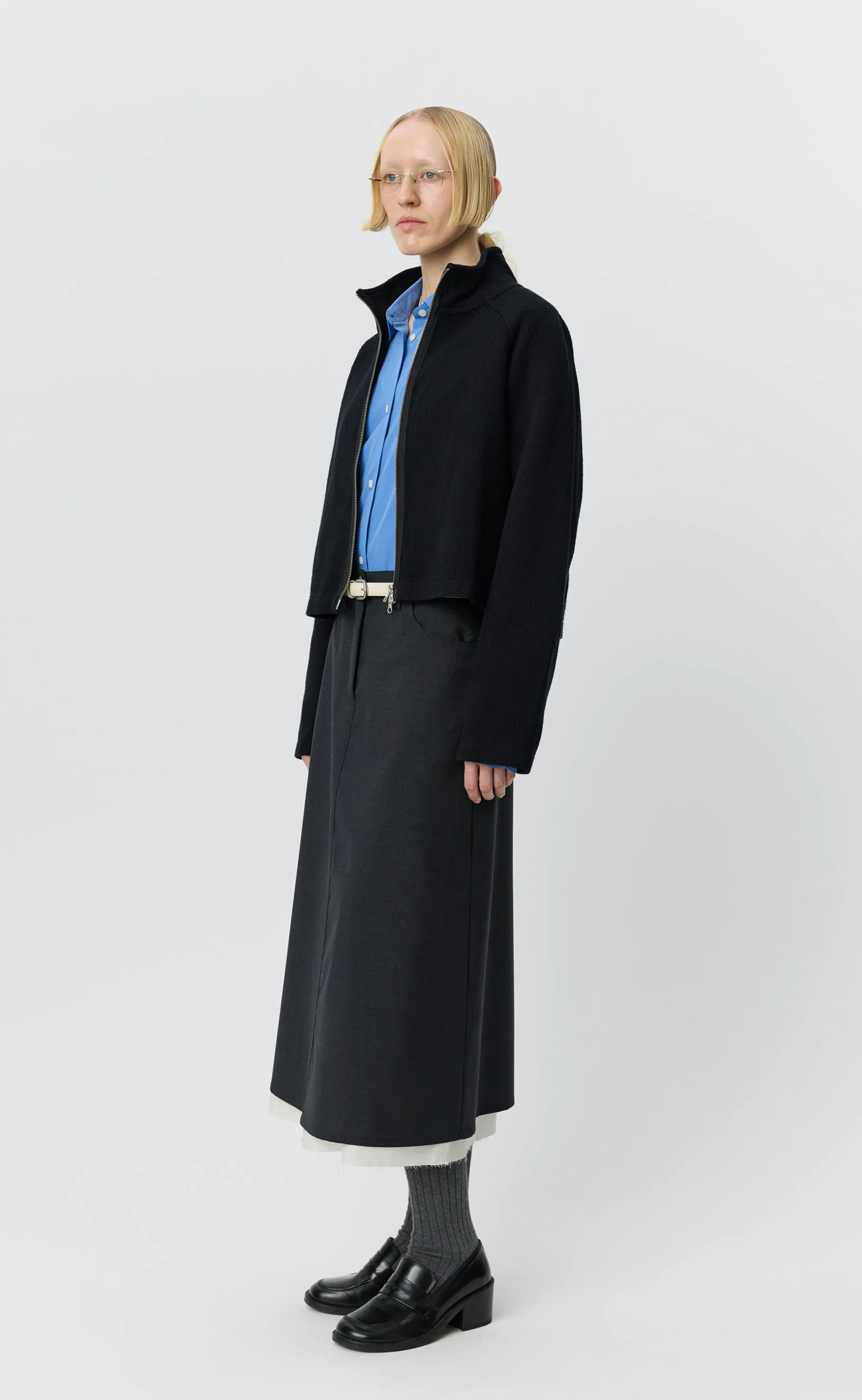 Cropped Leisure Zip Up - Black sold by mfpen product image thumbnail 2