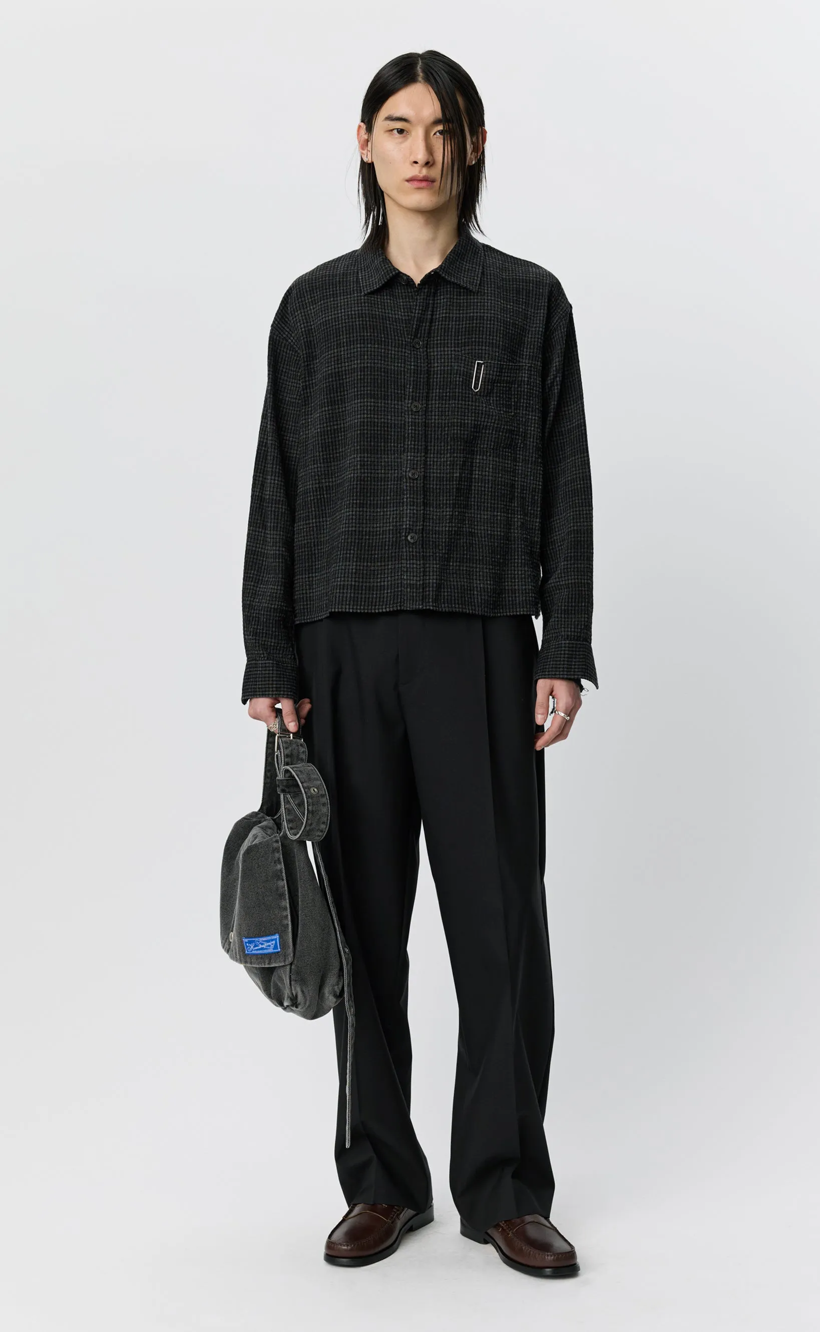Priority Shirt - Overdyed Black Check sold by mfpen