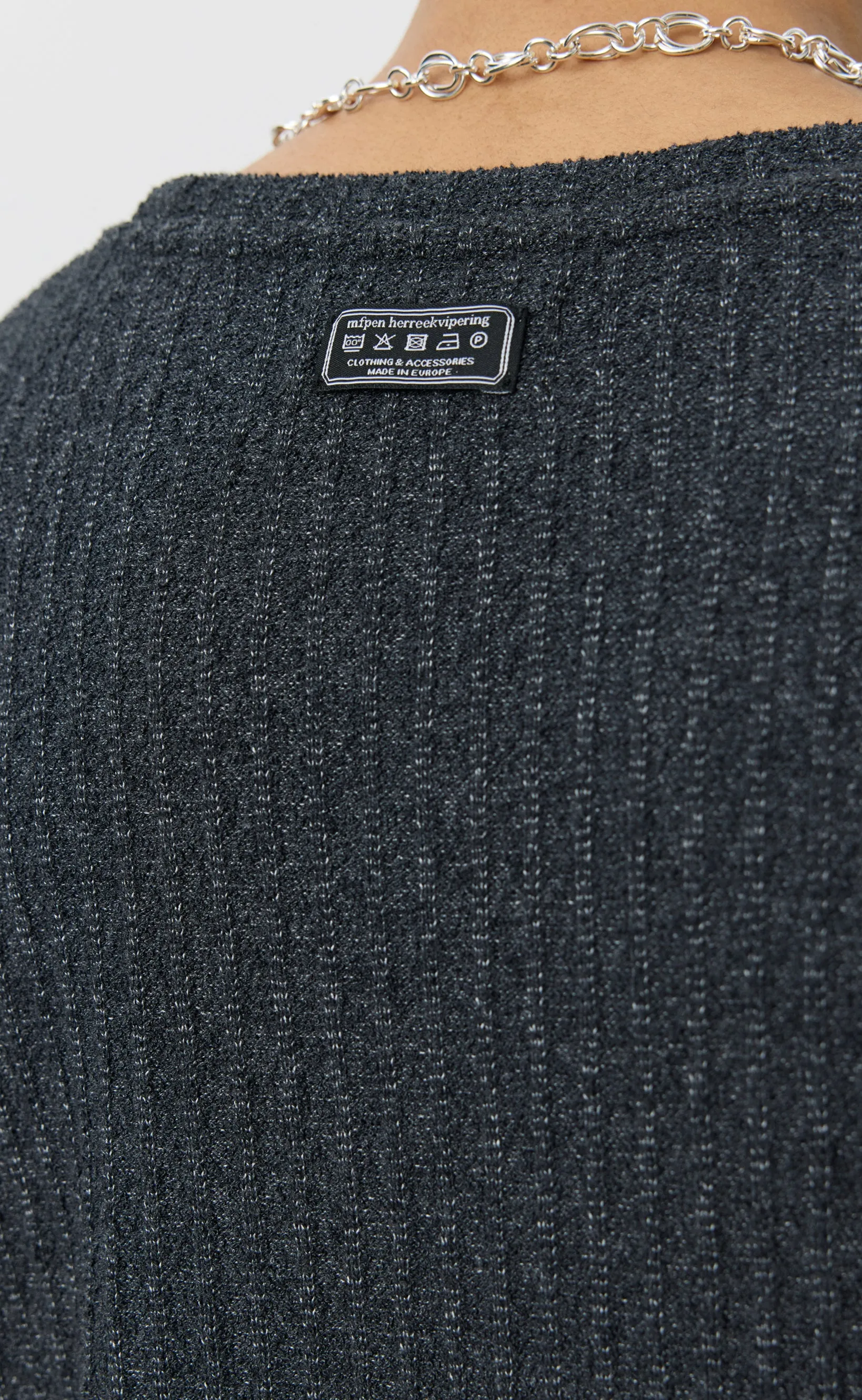 Round Neck Sweater - Grey Bouclé Rib sold by mfpen product image thumbnail 5
