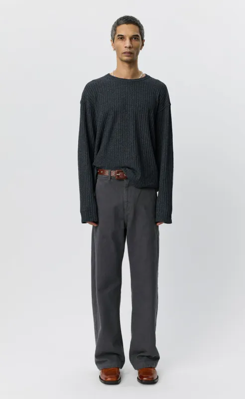Round Neck Sweater - Grey Bouclé Rib made by mfpen