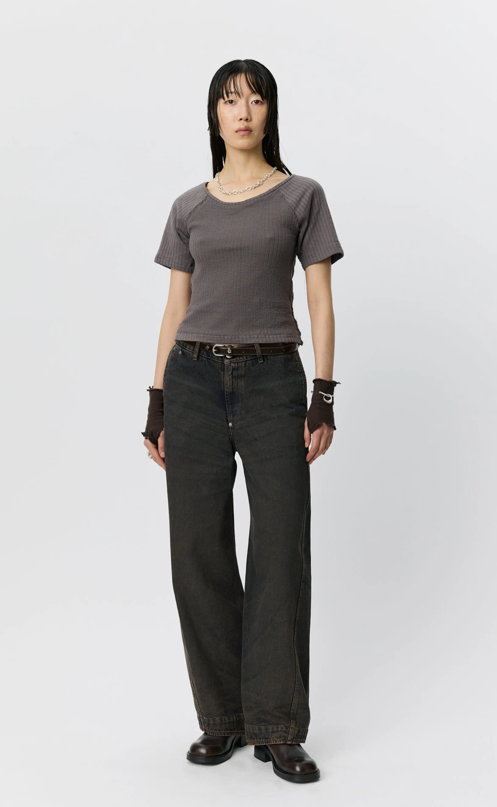 Womens Raglan Tee - Murky Grey sold by mfpen