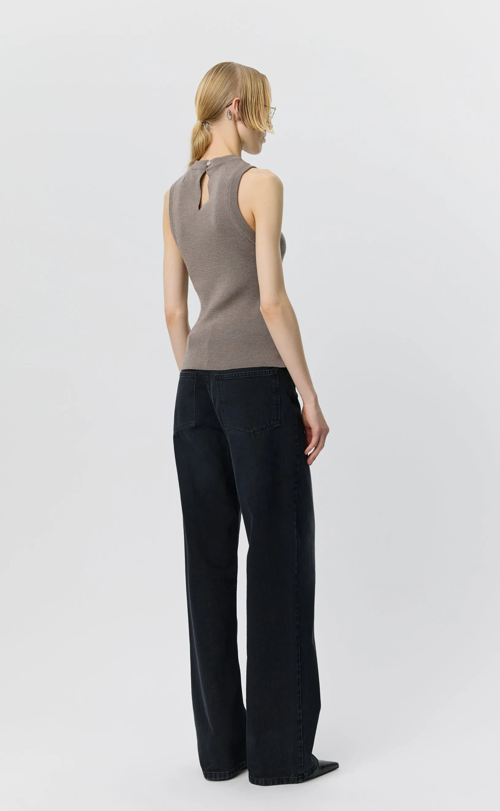Appointment Top - Taupe Silk Wool sold by mfpen product image thumbnail 3