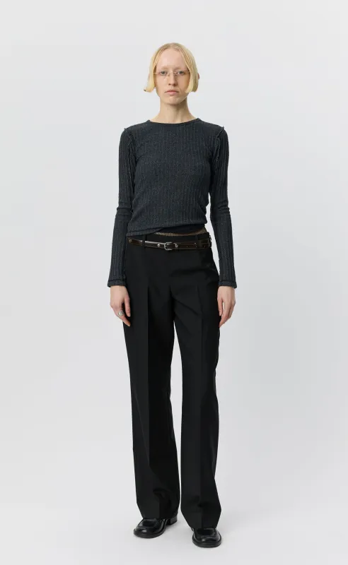 New Taper Trousers - Black Dry Wool made by mfpen