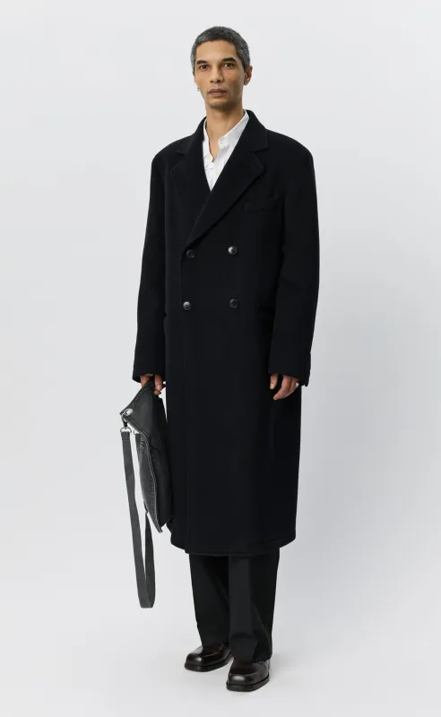 Conference Coat - Black Recycled Wool made by mfpen