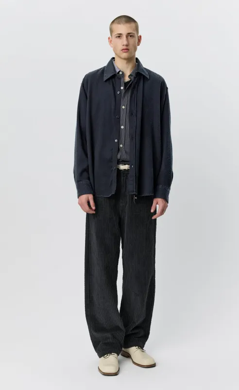 Gambler Shirt - Black Fuzz Tencel made by mfpen