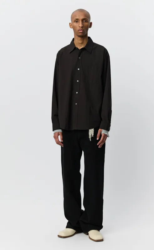 Executive Shirt - Dark Brown Stripe made by mfpen