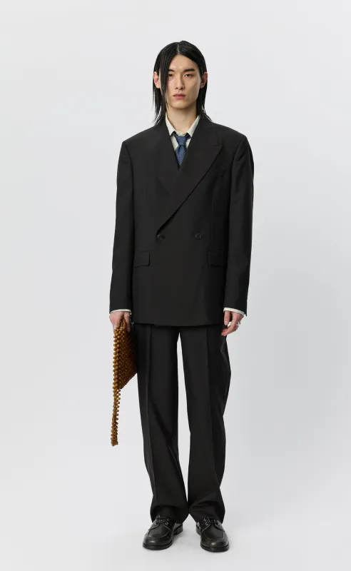 Double Breasted Blazer - Dark Brown Dry Wool made by mfpen