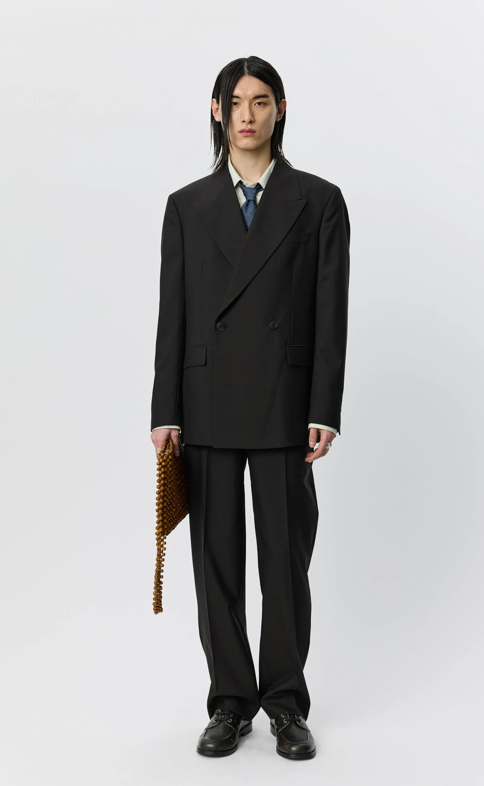 Double Breasted Blazer - Dark Brown Dry Wool sold by mfpen