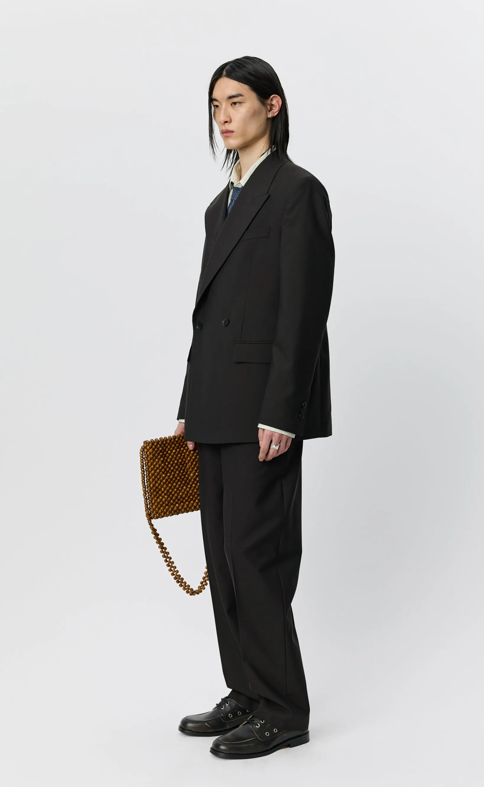 Double Breasted Blazer - Dark Brown Dry Wool sold by mfpen product image thumbnail 2