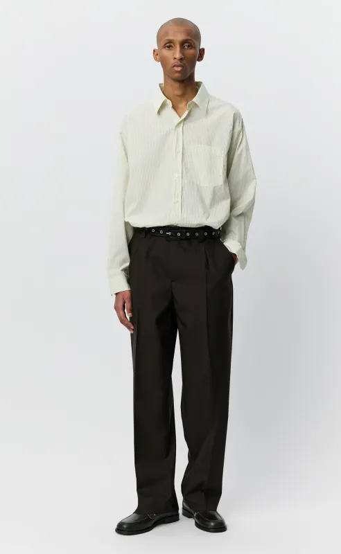 Service Trousers - Dark Brown Dry Wool made by mfpen