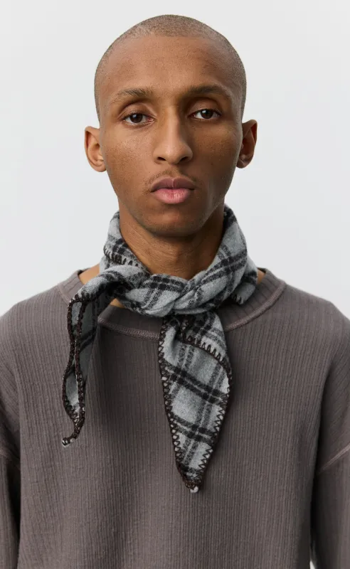 Triangle Scarf - Ash Brown Check made by mfpen