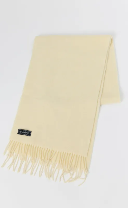 Facade Fringe Scarf - Plain Ivory made by mfpen