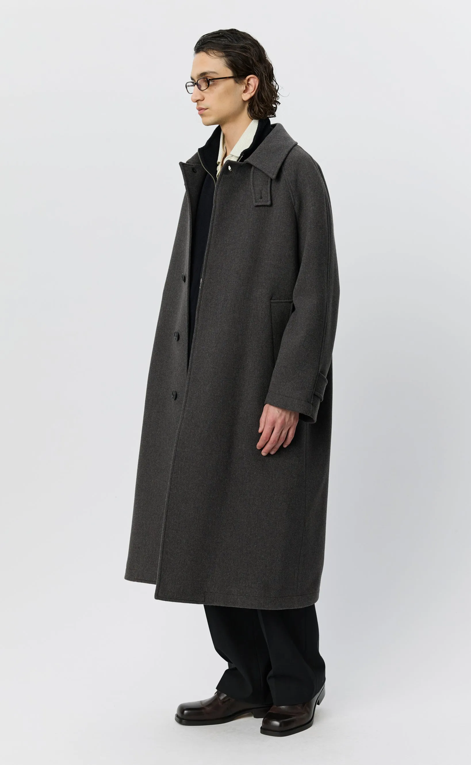 Installation Coat - Ash Brown Recycled Wool sold by mfpen product image thumbnail 3