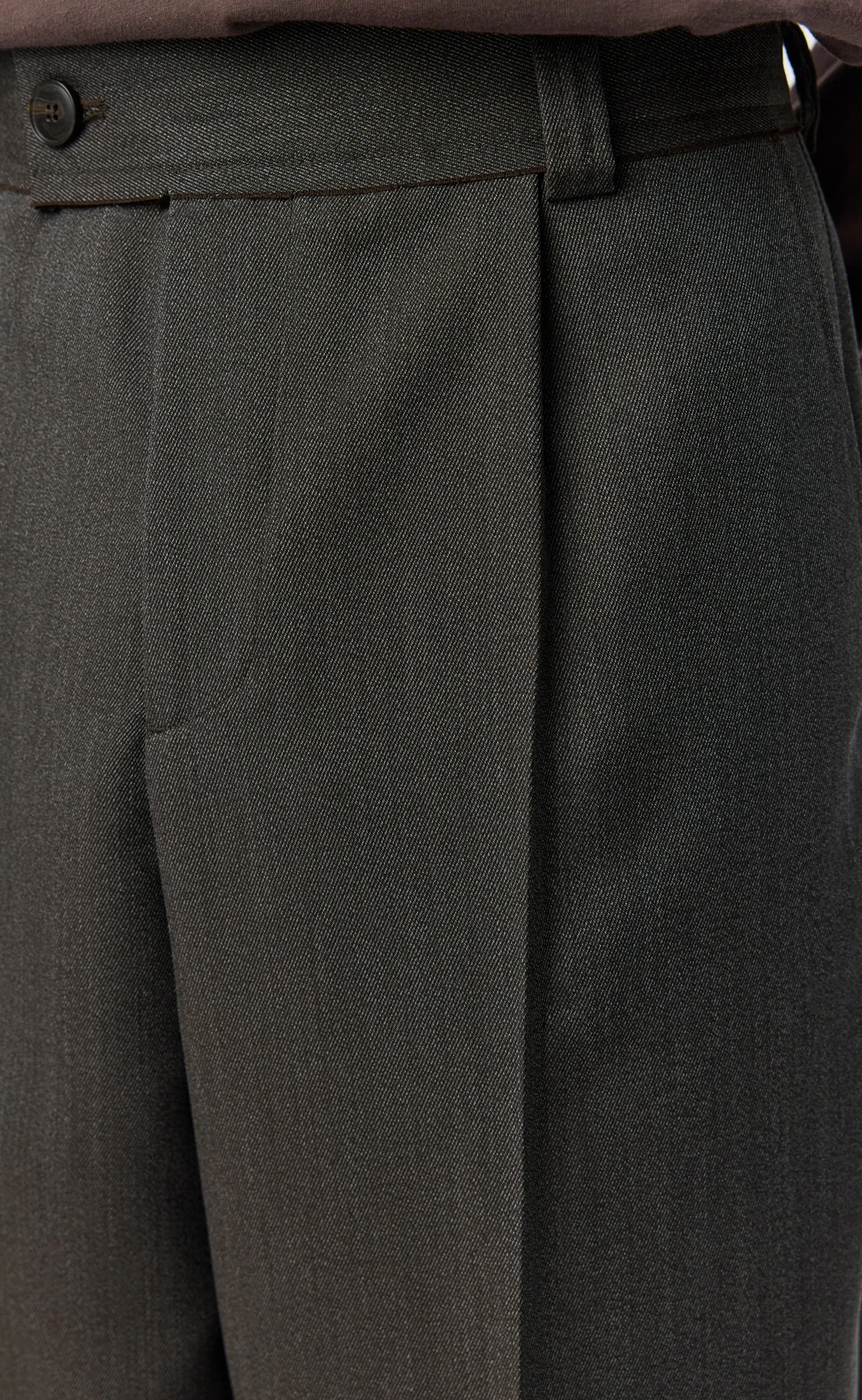 Patch Trousers - Taupe Wool Twill sold by mfpen product image thumbnail 5