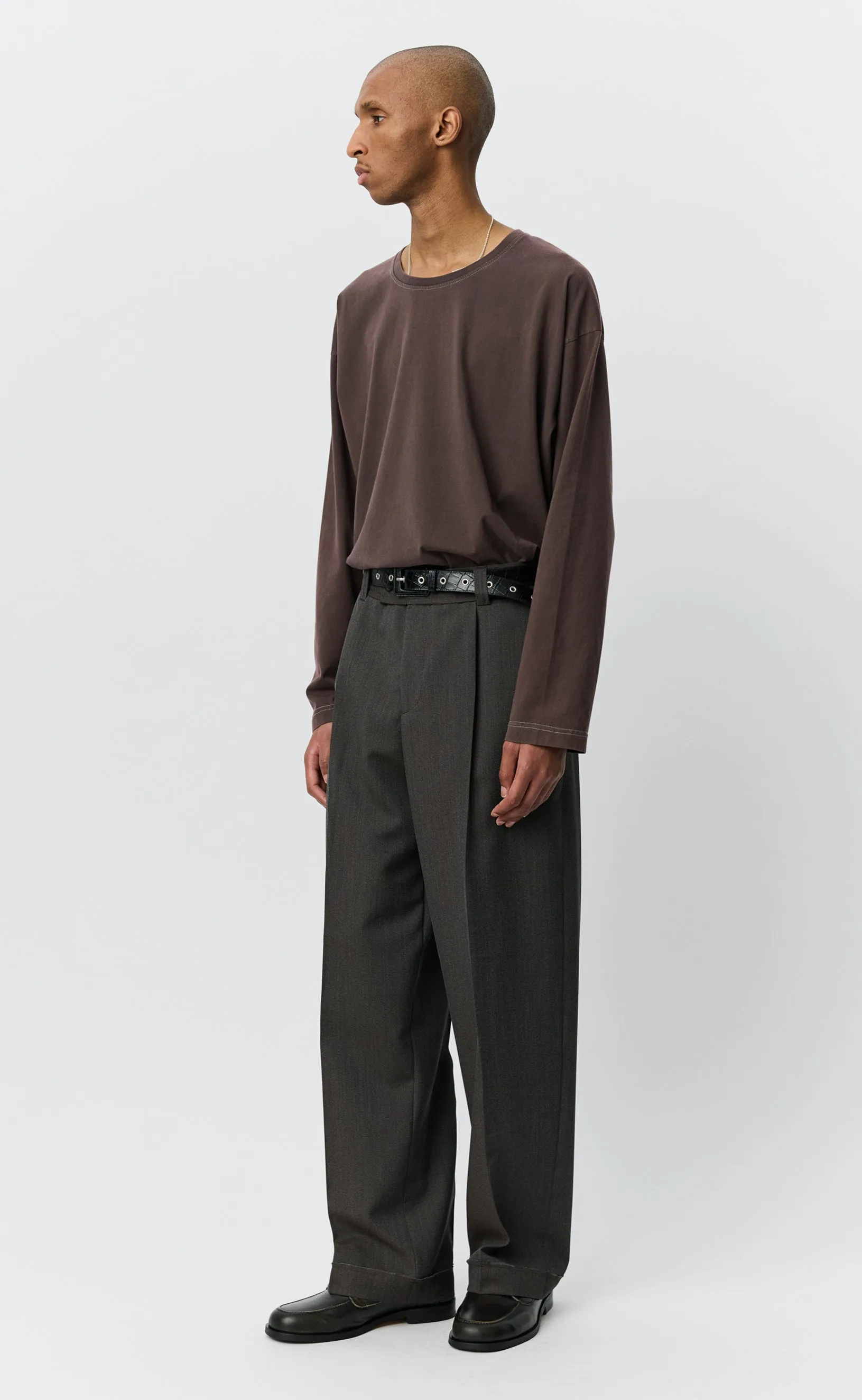 Patch Trousers - Taupe Wool Twill sold by mfpen product image thumbnail 2
