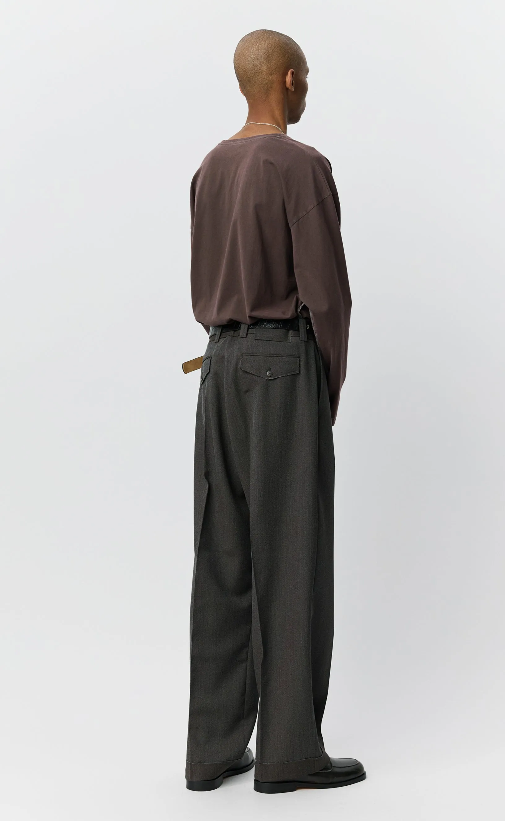 Patch Trousers - Taupe Wool Twill sold by mfpen product image thumbnail 3