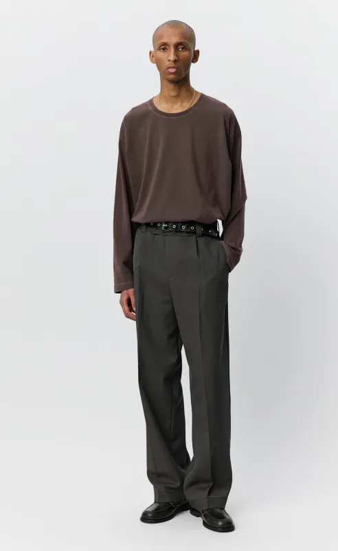 Patch Trousers - Taupe Wool Twill made by mfpen