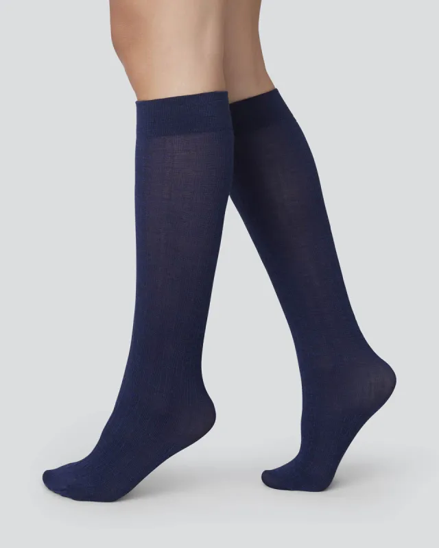 Freja Ribbed Wool Knee-Highs made by SWEDISH STOCKINGS