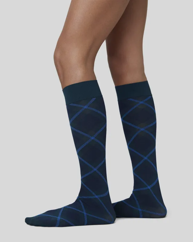 2-pack Franka Check & Solid Knee Highs made by SWEDISH STOCKINGS