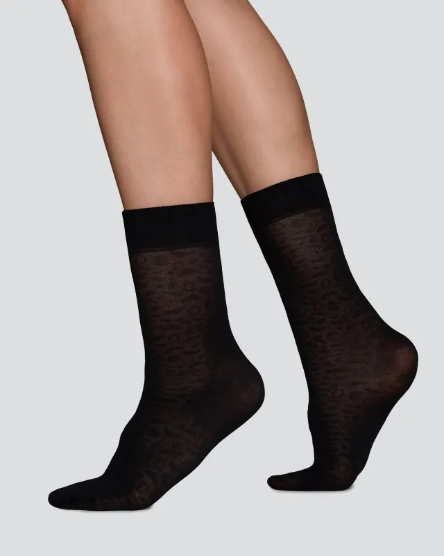 Emma Leopard Socks made by SWEDISH STOCKINGS