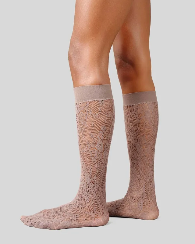 Rosa Lace Knee-Highs made by SWEDISH STOCKINGS