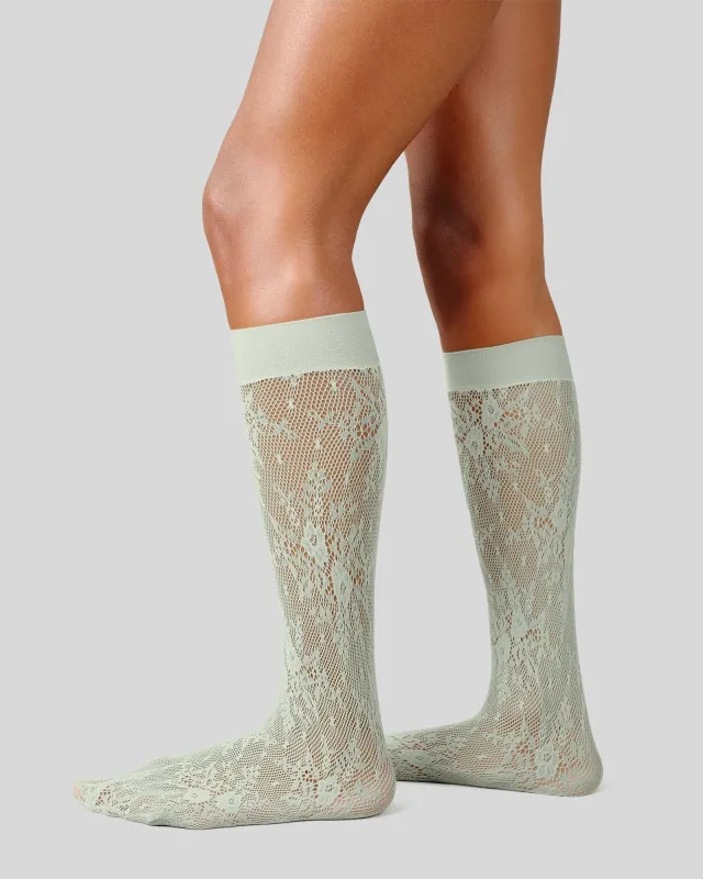 Rosa Lace Knee-Highs made by SWEDISH STOCKINGS