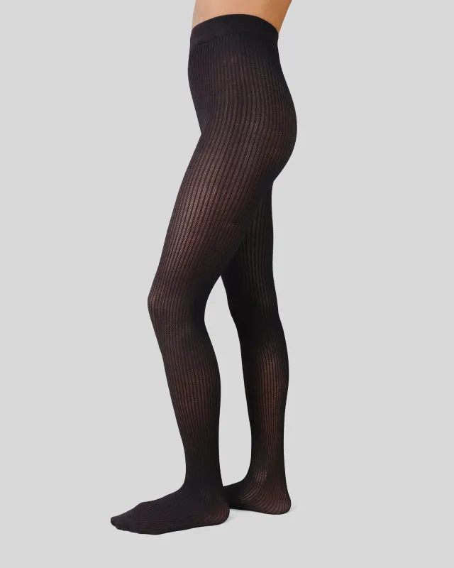 Zoe Ribbed Tights made by SWEDISH STOCKINGS