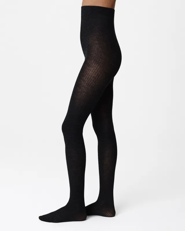 Diana Ribbed Wool Tights made by SWEDISH STOCKINGS